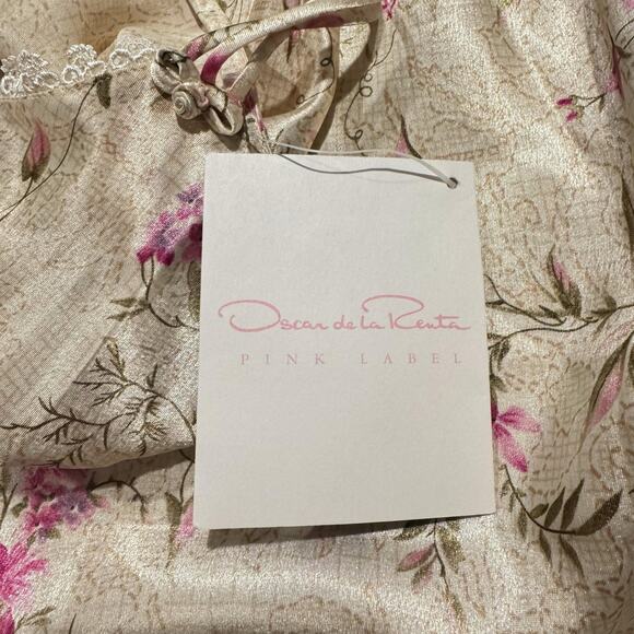 NWT Oscar De La Renta Slip Dress Y2K Coquette Cottagecore Romantic Floral Medium - Picture 4 of 6